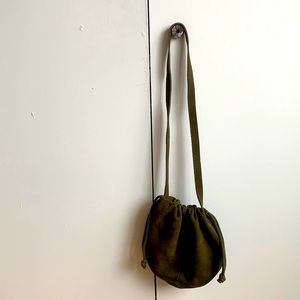 Cross body vegan suede bag